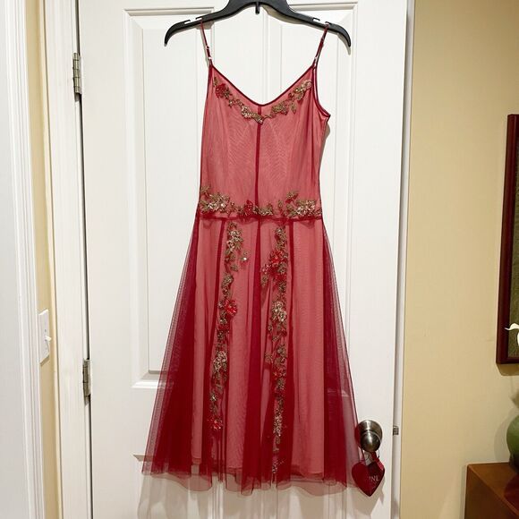 Vintage Y2K Romantic Fairy Dress by BCBG MaxAzria Women Size 2 Tulle Mesh Sequin - Picture 5 of 16